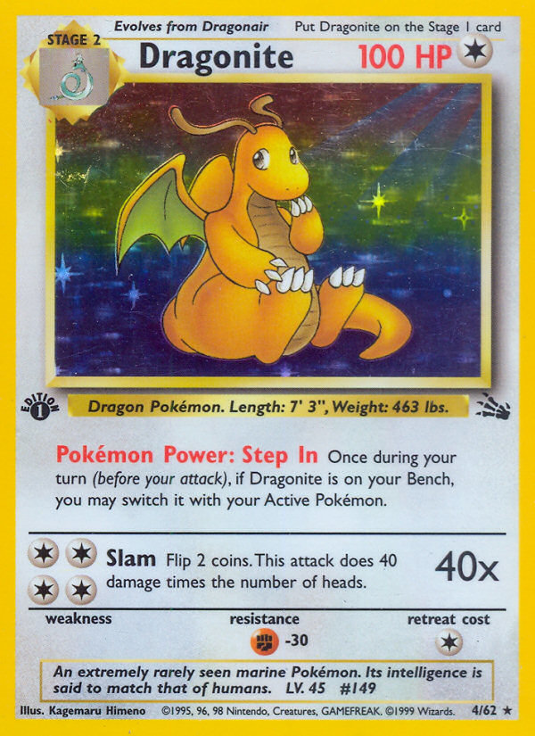 Dragonite Pokémon Fossil (4/62) – Base