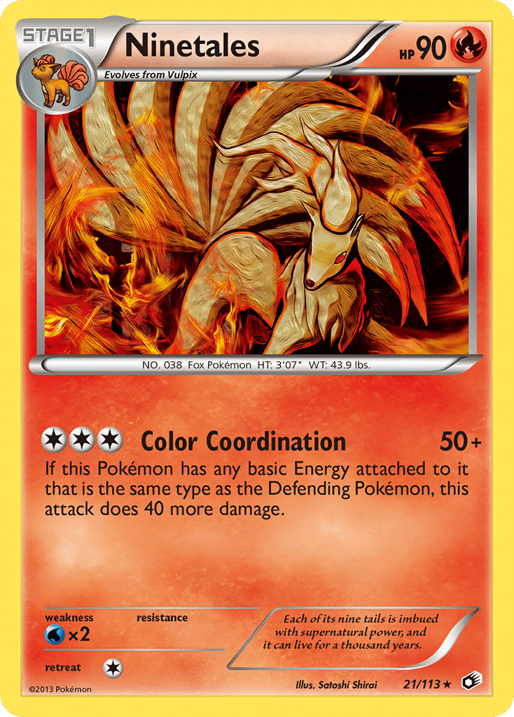 Ninetales Pokémon Legendary Treasures (21/113) – Black & White