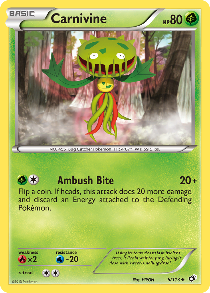 Carnivine Pokémon Legendary Treasures (5/113) – Black & White