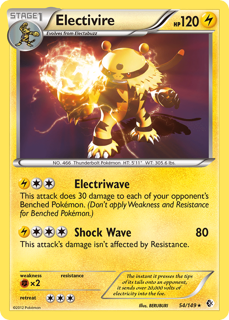 Electivire Pokémon Boundaries Crossed (54/149) – Black & White