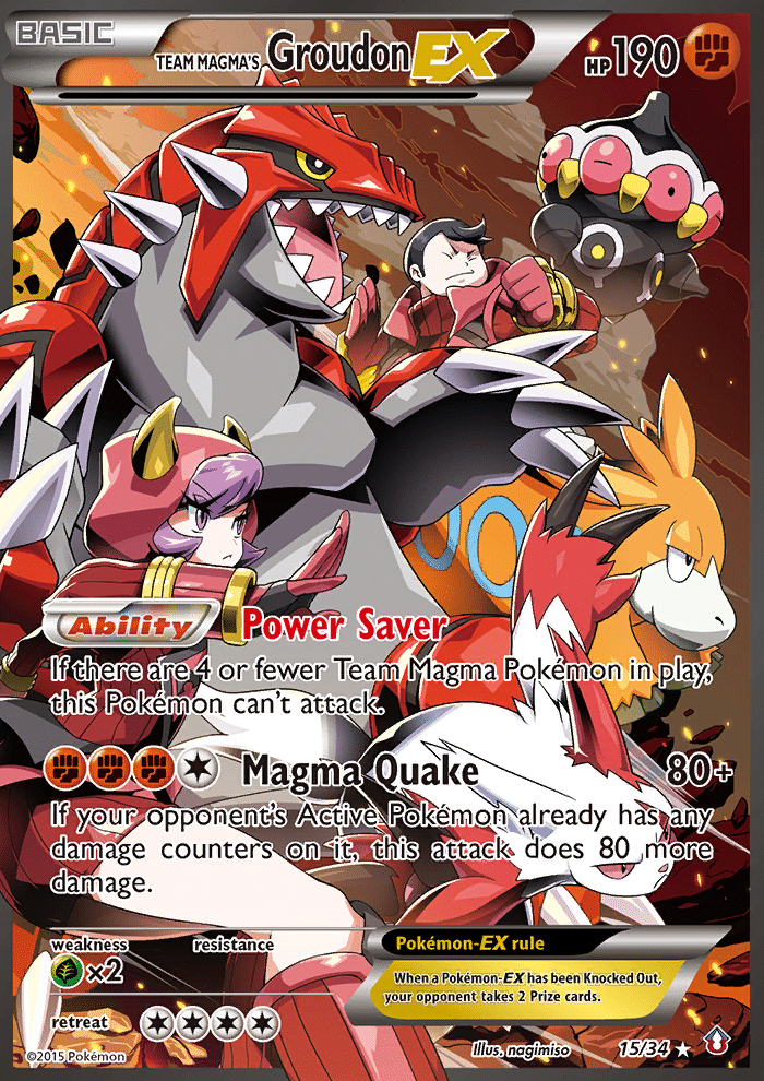 Team Magma's Groudon-EX Pokémon Double Crisis (15/34) – XY
