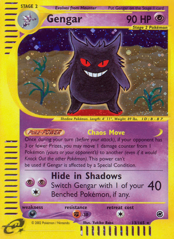 Gengar Pokémon Expedition Base Set (13/165) – E-Card
