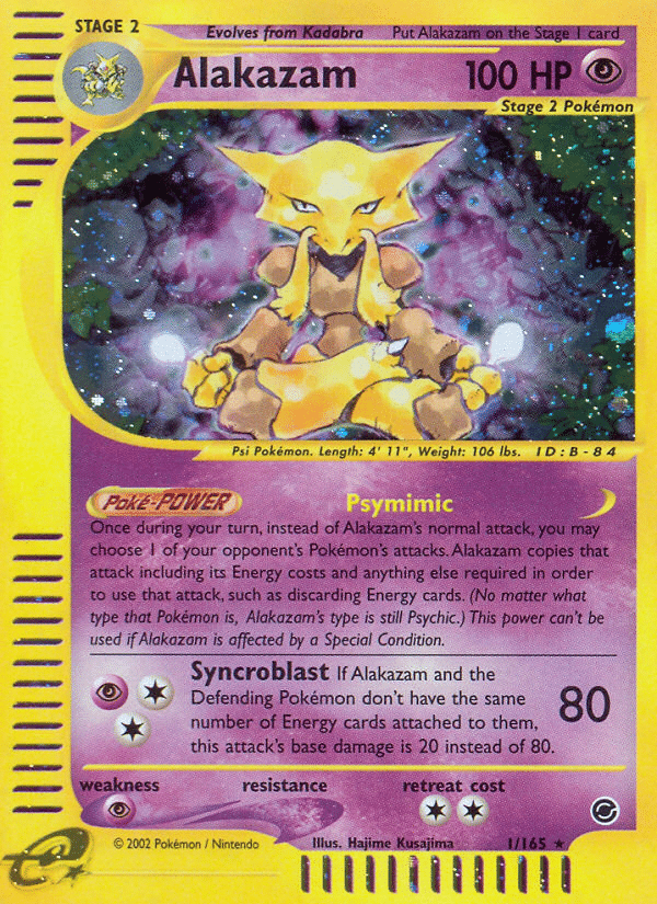 Alakazam Pokémon Expedition Base Set (1/165) – E-Card