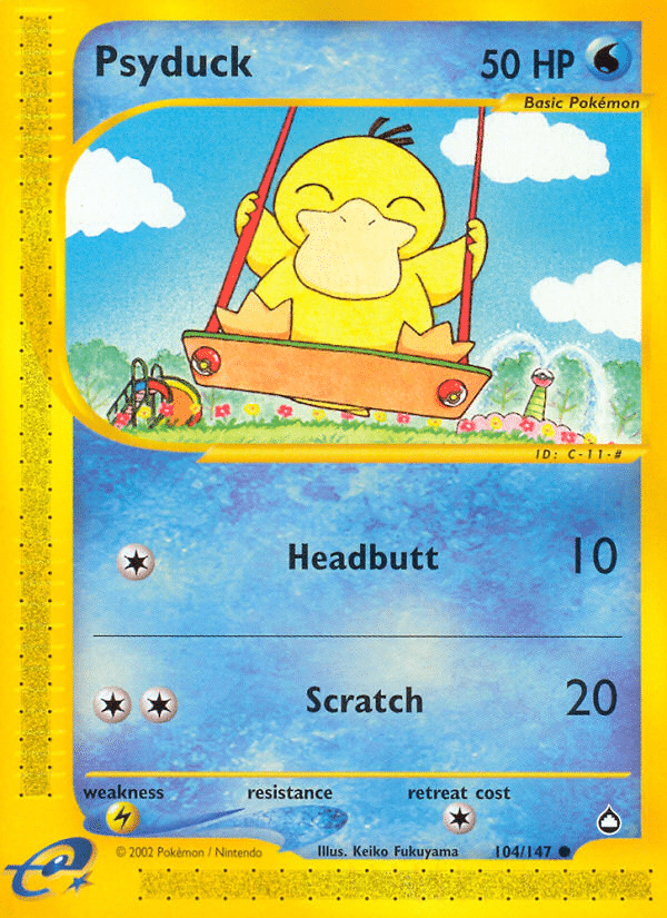 Psyduck Pokémon Aquapolis (104/147) – E-Card