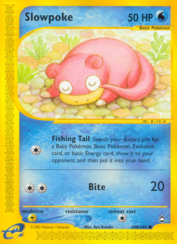 Slowpoke Pokémon Aquapolis (108/147) – E-Card