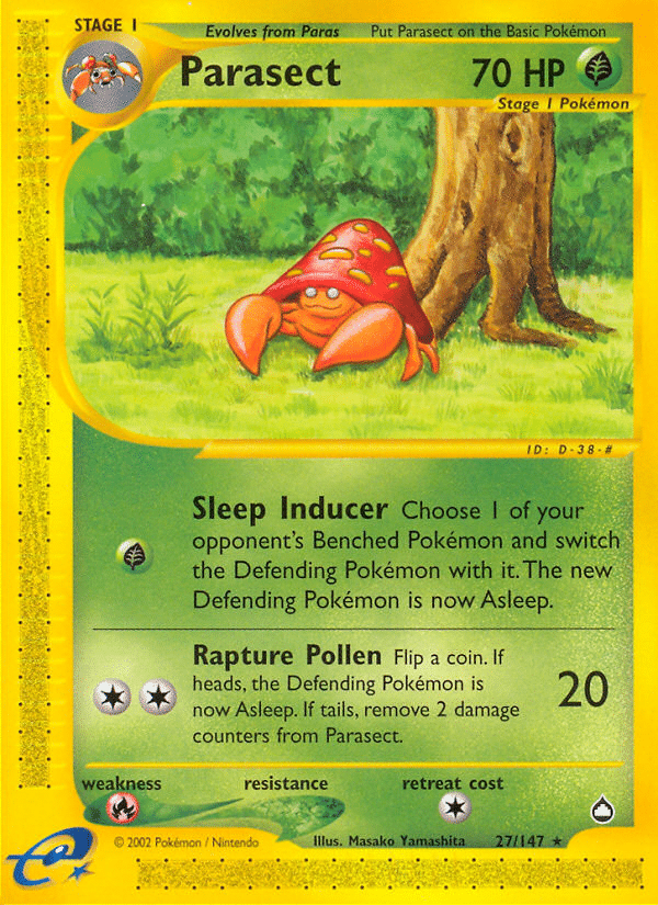 Parasect Pokémon Aquapolis (27/147) – E-Card