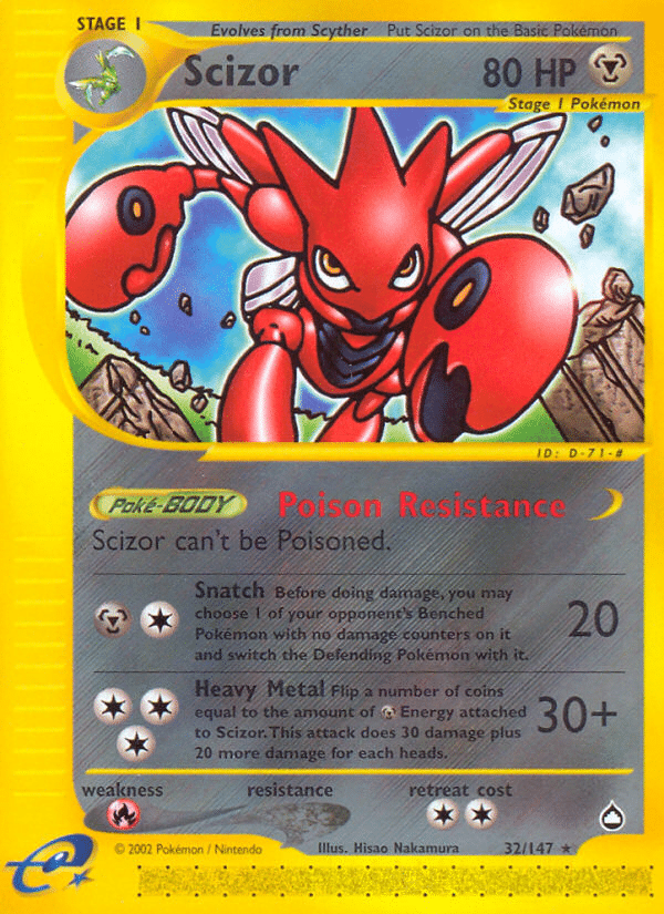 Scizor Pokémon Aquapolis (32/147) – E-Card