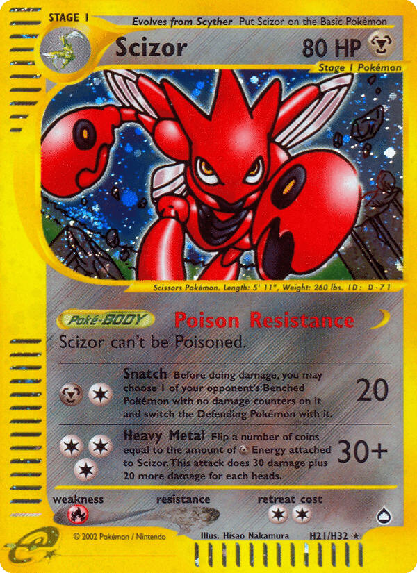 Scizor Pokémon Aquapolis (H21/147) – E-Card