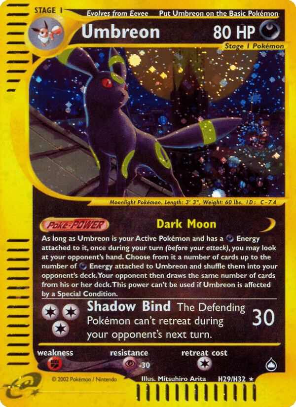 Umbreon Pokémon Aquapolis (H29/147) – E-Card