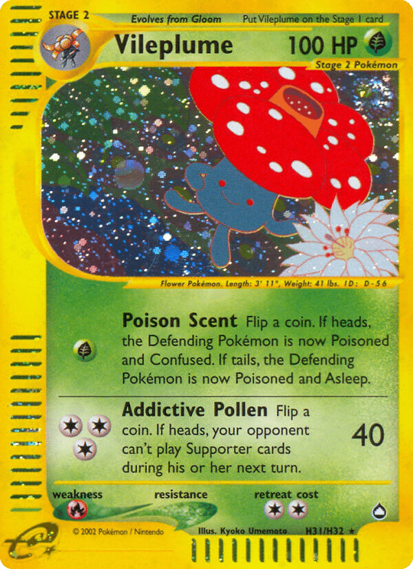 Vileplume Pokémon Aquapolis (H31/147) – E-Card