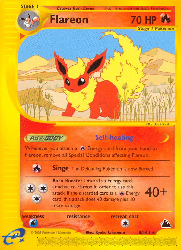 Flareon Pokémon Skyridge (8/144) – E-Card