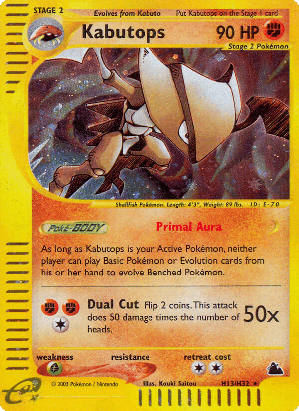 Kabutops Pokémon Skyridge (H13/144) – E-Card