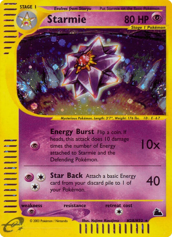 Starmie Pokémon Skyridge (H28/144) – E-Card