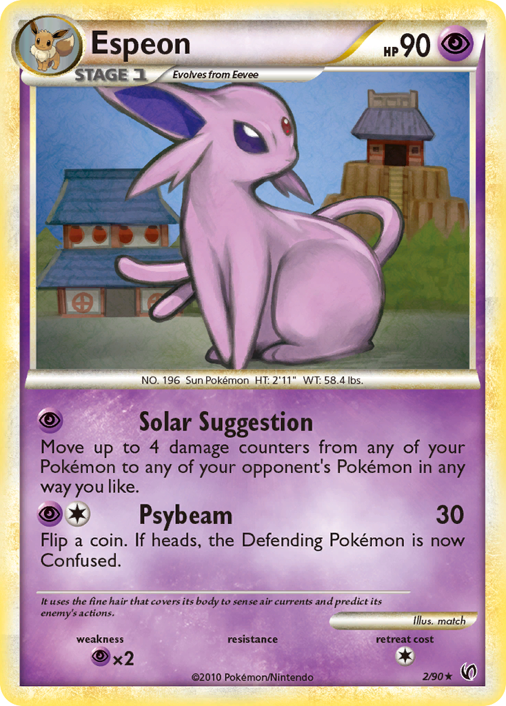 Espeon Pokémon HS—Undaunted (2/90) – HeartGold & SoulSilver