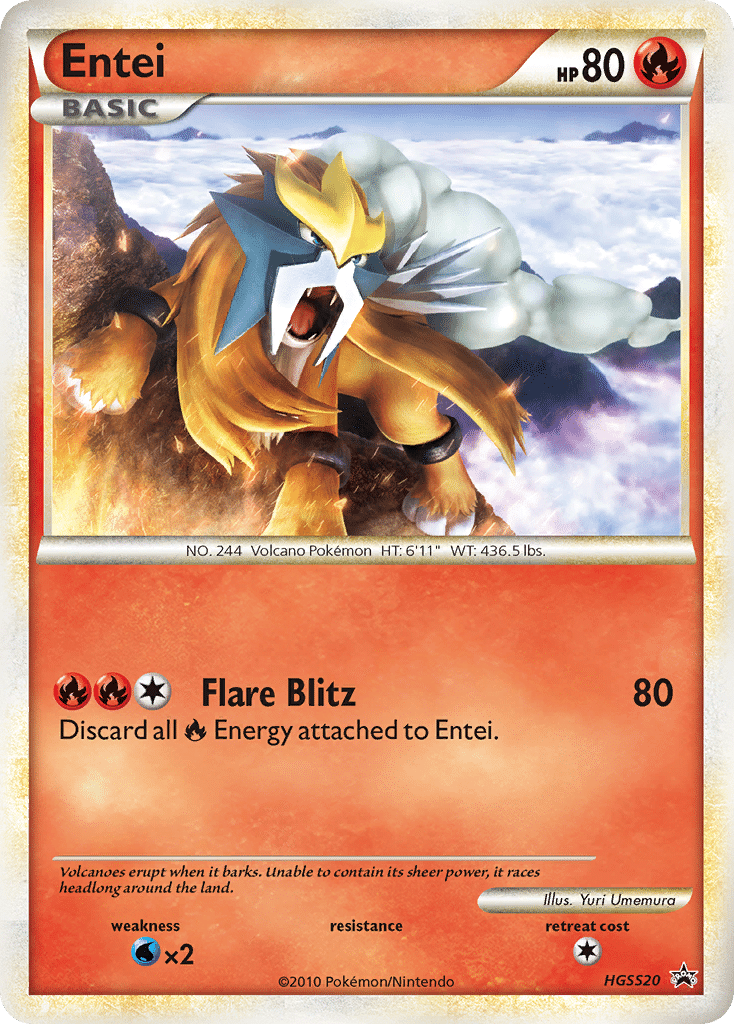 Entei Pokémon HGSS Black Star Promos (HGSS20/25) – HeartGold & SoulSilver