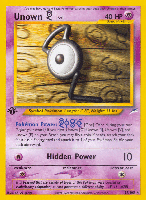 Unown [G] Pokémon Neo Destiny (27/105) – Neo