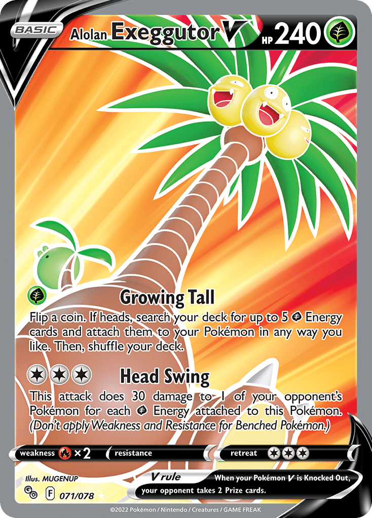 Alolan Exeggutor V Pokémon Pokémon GO (71/78) – Sword & Shield