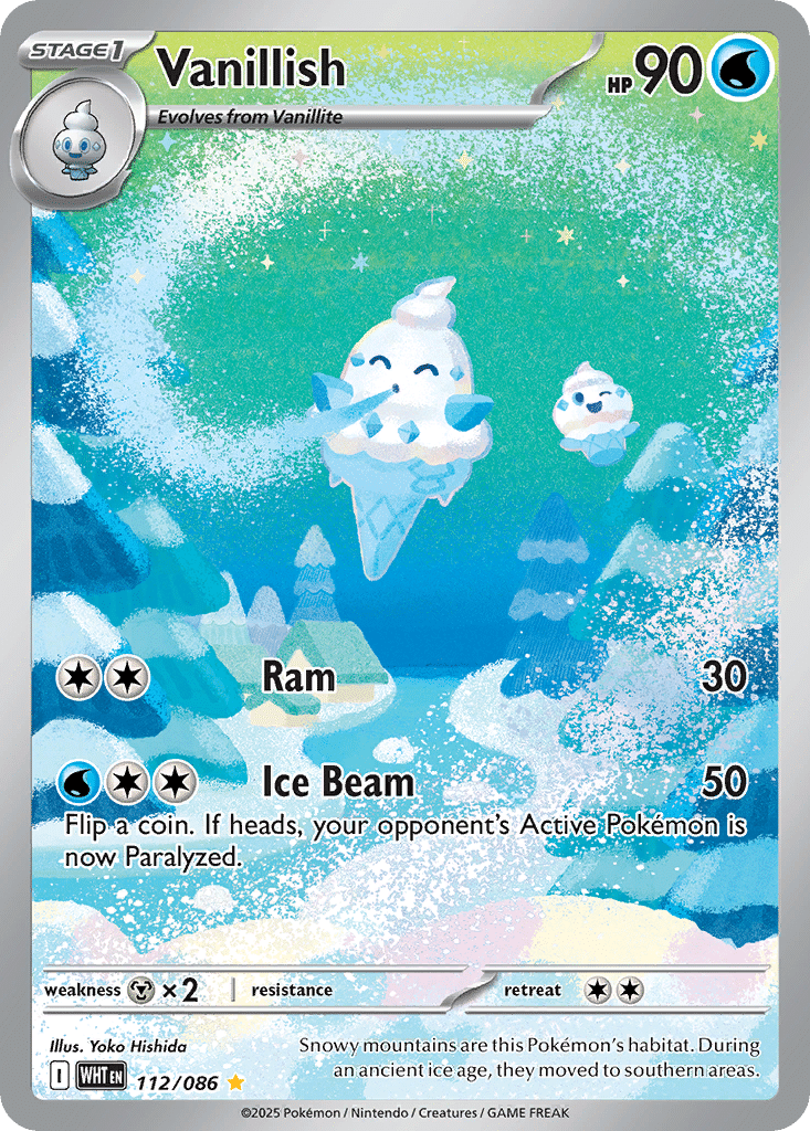 Vanillish Pokémon White Flare (112/86) – Scarlet & Violet