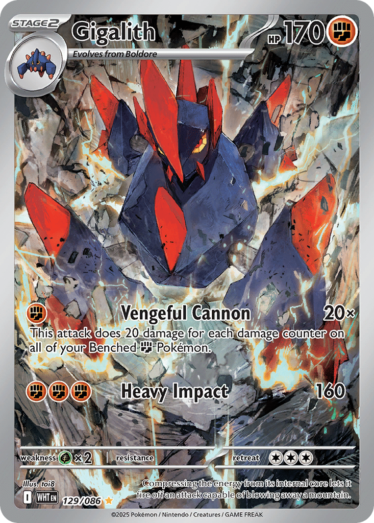 Gigalith Pokémon White Flare (129/86) – Scarlet & Violet