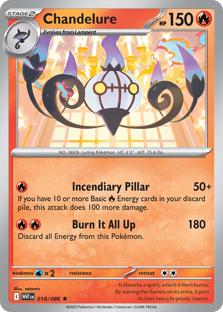 Chandelure Pokémon White Flare (18/86) – Scarlet & Violet