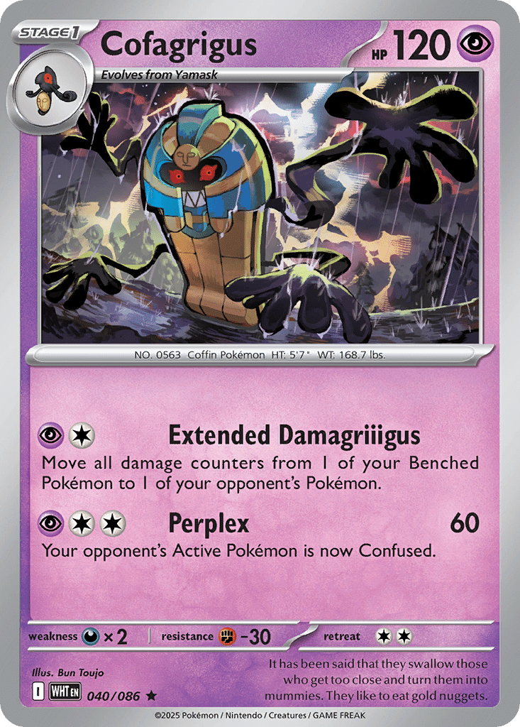 Cofagrigus Pokémon White Flare (40/86) – Scarlet & Violet