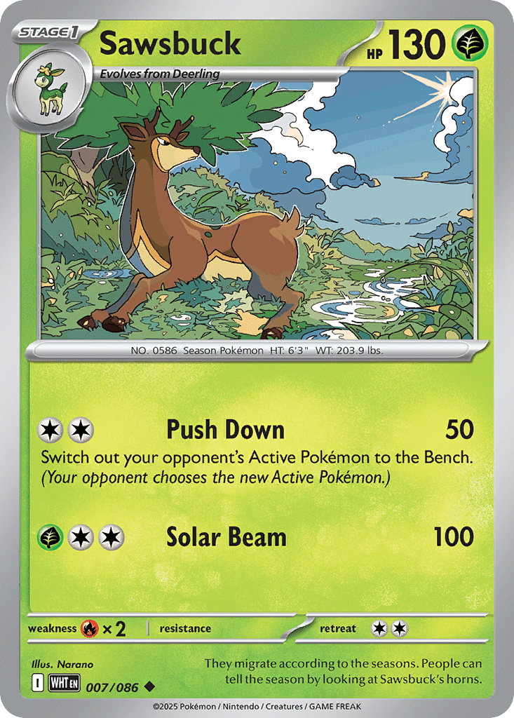 Sawsbuck Pokémon White Flare (7/86) – Scarlet & Violet