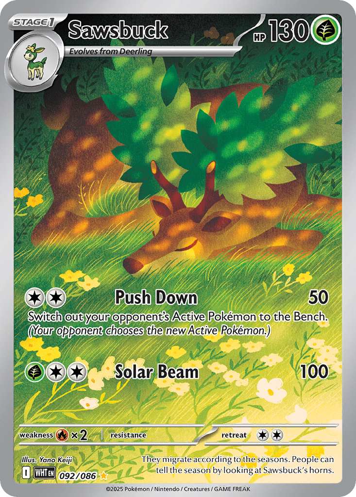 Sawsbuck Pokémon White Flare (92/86) – Scarlet & Violet