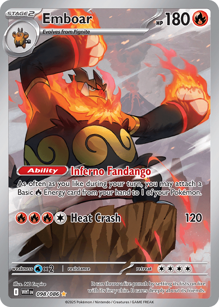Emboar Pokémon White Flare (98/86) – Scarlet & Violet