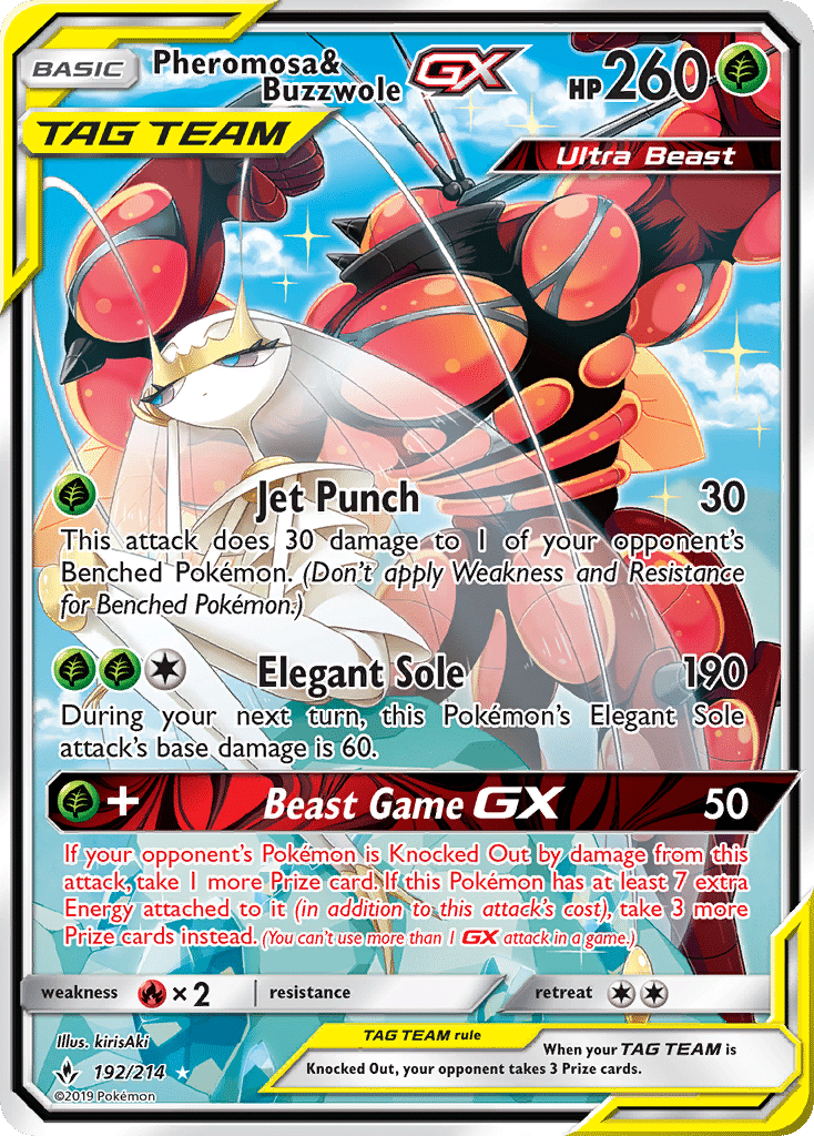 Pheromosa & Buzzwole-GX Pokémon Unbroken Bonds (192/214) – Sun & Moon