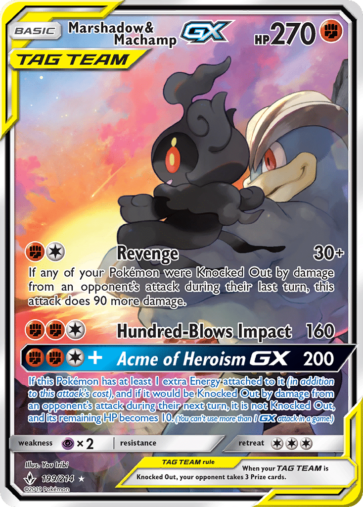Marshadow & Machamp-GX Pokémon Unbroken Bonds (199/214) – Sun & Moon