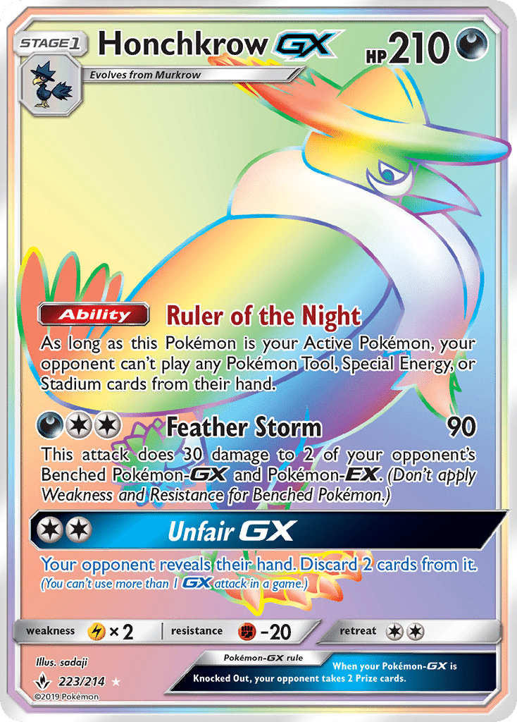 Honchkrow-GX Pokémon Unbroken Bonds (223/214) – Sun & Moon