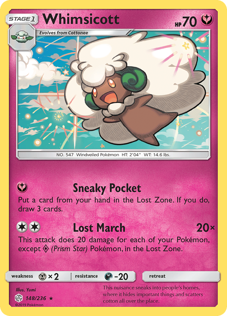 Whimsicott Pokémon Cosmic Eclipse (148/236) – Sun & Moon