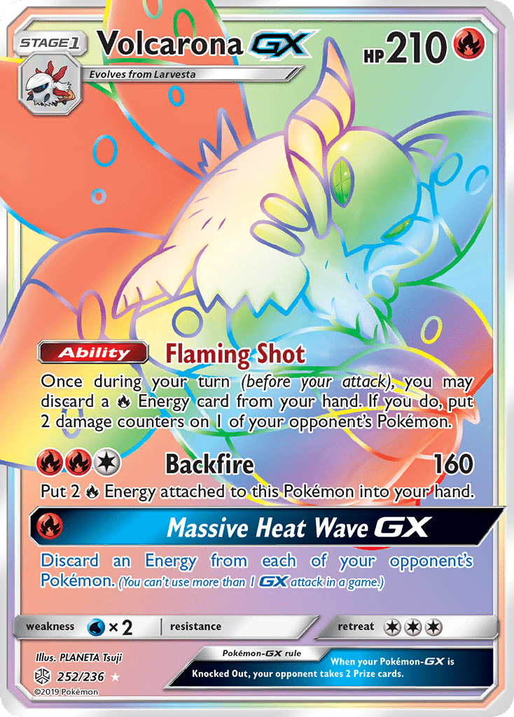 Volcarona-GX Pokémon Cosmic Eclipse (252/236) – Sun & Moon