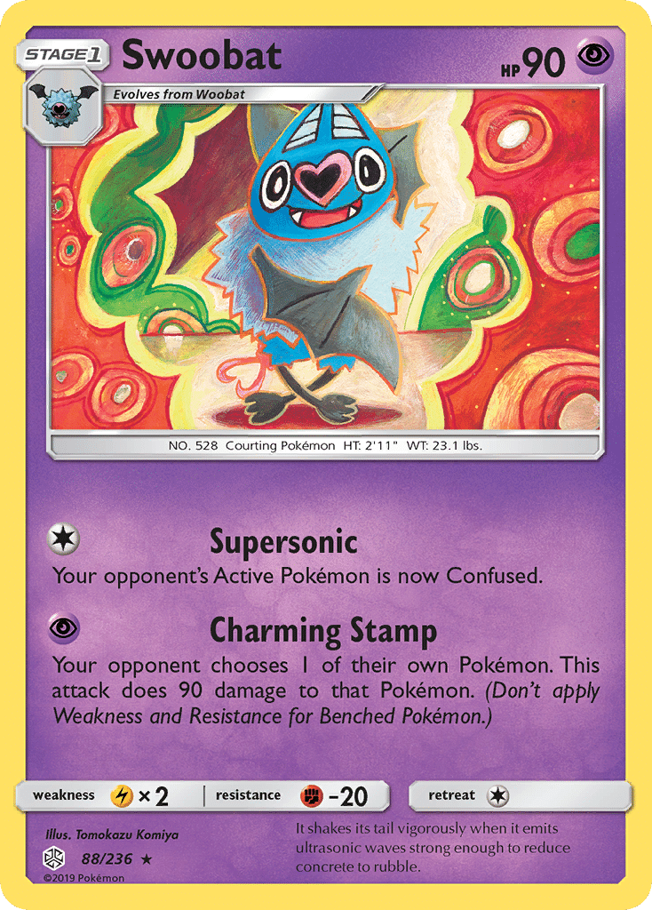 Swoobat Pokémon Cosmic Eclipse (88/236) – Sun & Moon