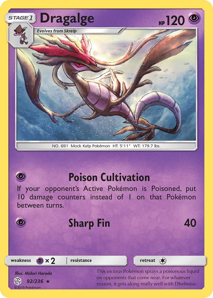 Dragalge Pokémon Cosmic Eclipse (92/236) – Sun & Moon