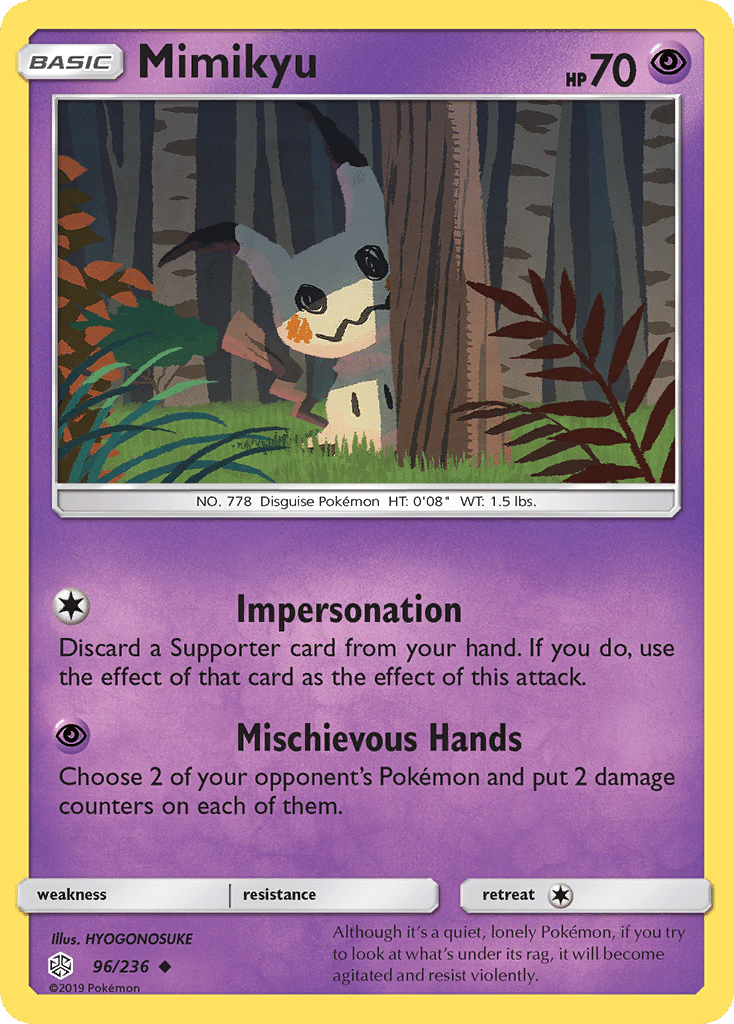 Mimikyu Pokémon Cosmic Eclipse (96/236) – Sun & Moon