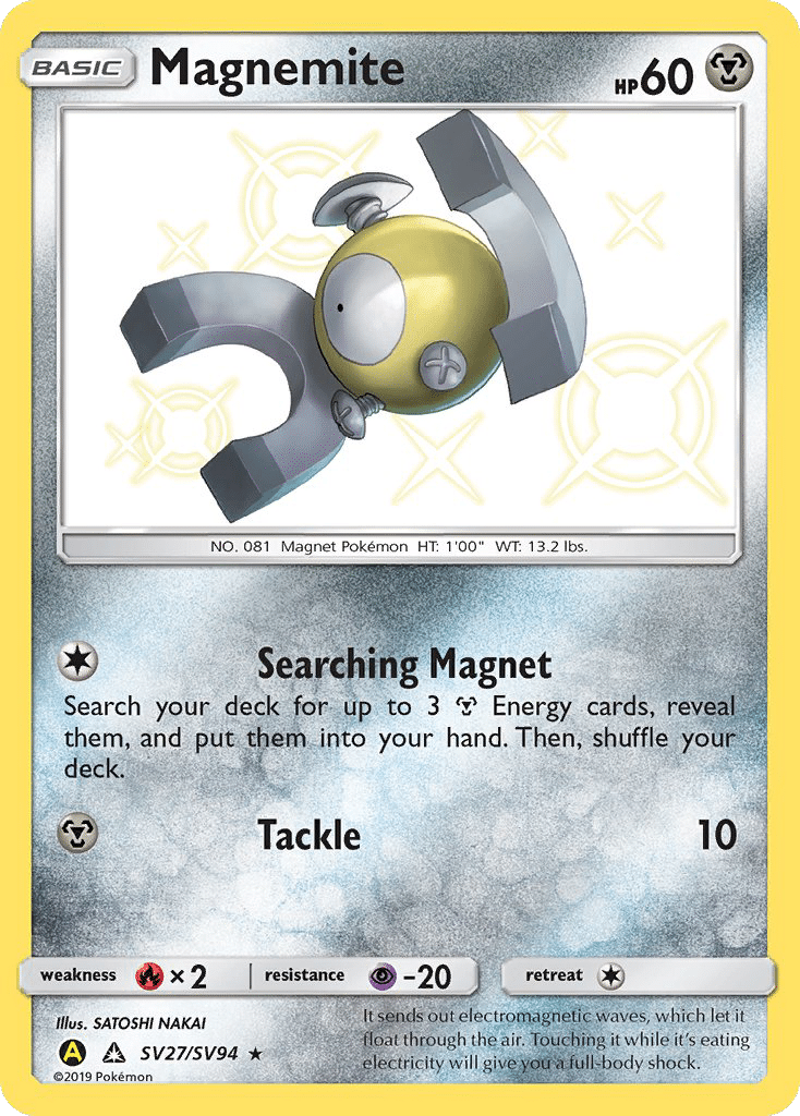 Magnemite Pokémon Hidden Fates Shiny Vault (SV27/94) – Sun & Moon