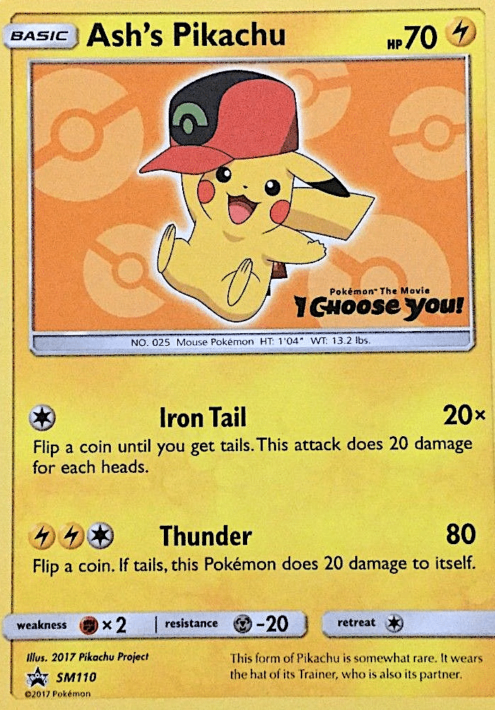 Ash's Pikachu Pokémon SM Black Star Promos (SM110/248) – Sun & Moon