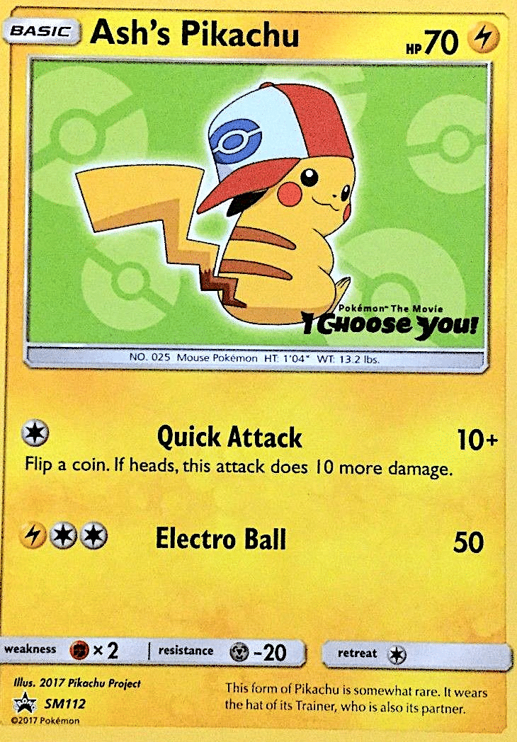 Ash's Pikachu Pokémon SM Black Star Promos (SM112/248) – Sun & Moon