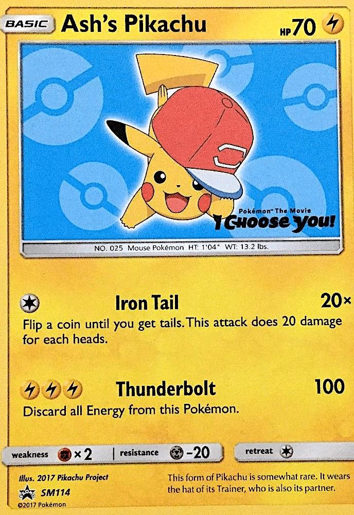 Ash's Pikachu Pokémon SM Black Star Promos (SM114/248) – Sun & Moon