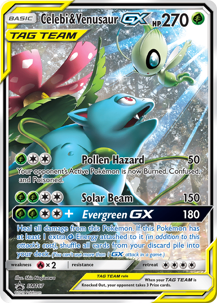 Celebi & Venusaur-GX Pokémon SM Black Star Promos (SM167/248) – Sun & Moon