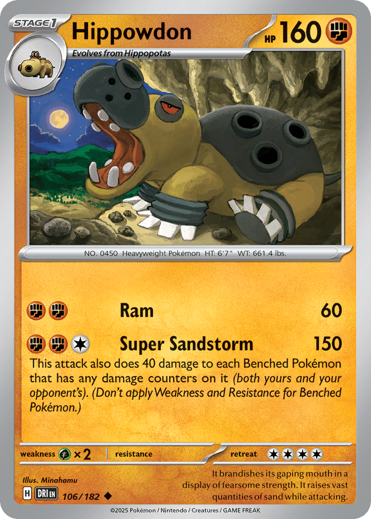 Hippowdon Pokémon Destined Rivals (106/182) – Scarlet & Violet
