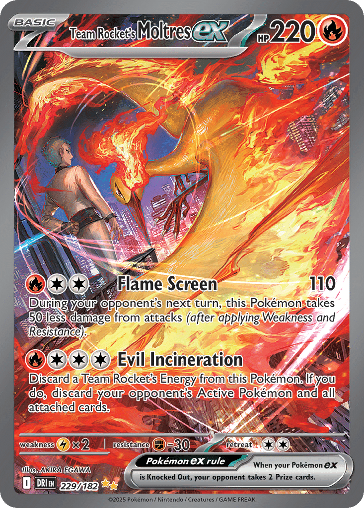 Team Rocket's Moltres ex Pokémon Destined Rivals (229/182) – Scarlet & Violet