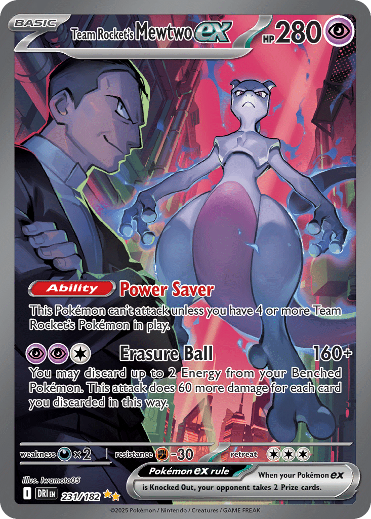 Team Rocket's Mewtwo ex Pokémon Destined Rivals (231/182) – Scarlet & Violet
