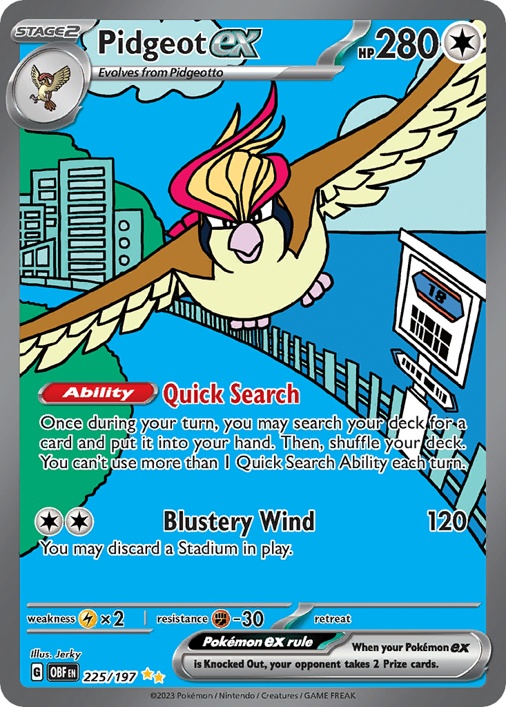 Pidgeot ex Pokémon Obsidian Flames (225/197) – Scarlet & Violet