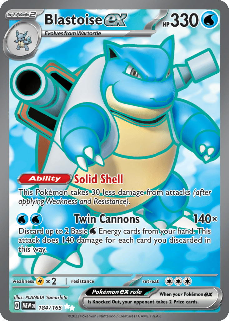 Blastoise ex Pokémon 151 (184/165) – Scarlet & Violet