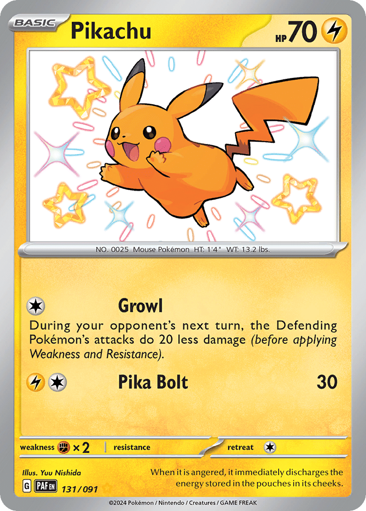 Pikachu Pokémon Paldean Fates (131/91) – Scarlet & Violet
