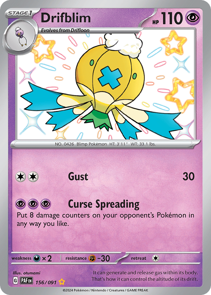 Drifblim Pokémon Paldean Fates (156/91) – Scarlet & Violet