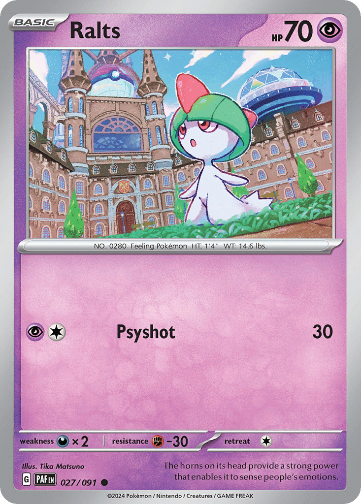 Ralts Pokémon Paldean Fates (27/91) – Scarlet & Violet