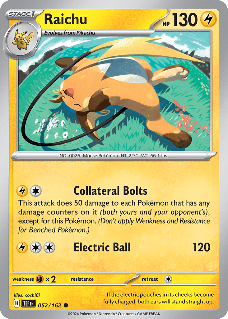 Raichu Pokémon Temporal Forces (52/162) – Scarlet & Violet